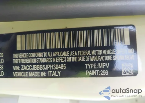 2018 Jeep Renegade Altitude 4X4 z USA, uszkodzony, nr VIN ZACCJBBB5JPH30485